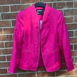 NWT sz 6 J. Crew hot pink linen blazer suit coat